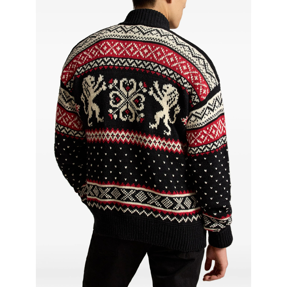 Fair Isle Intarsia-Knit Cardigan