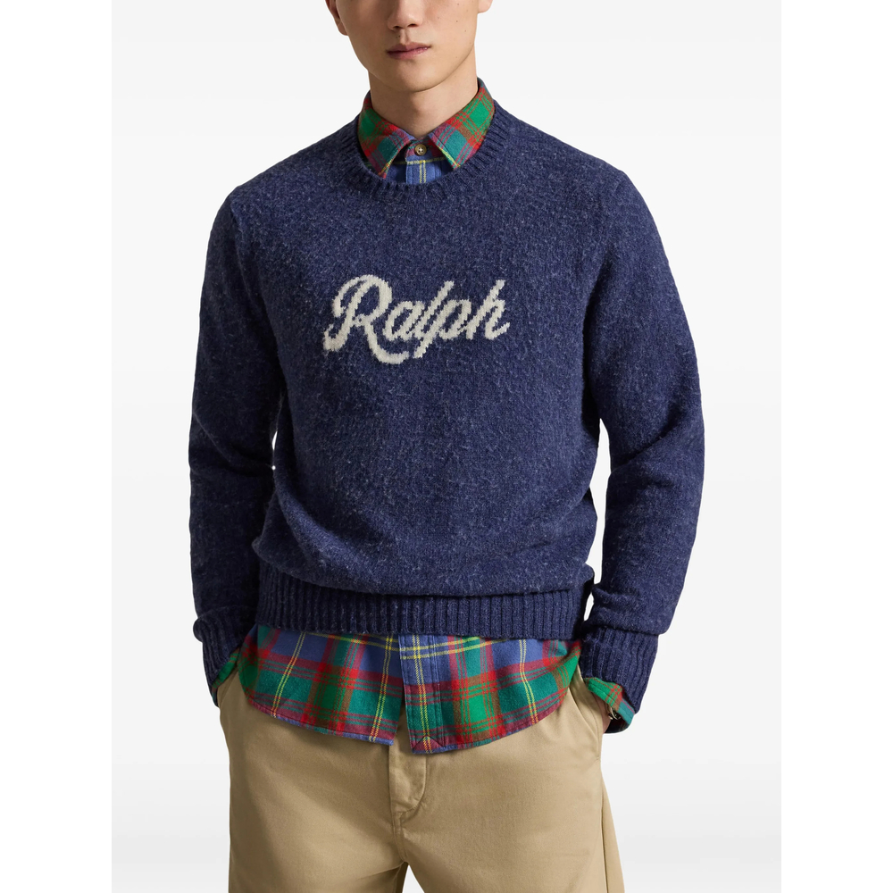 Logo-Intarsia Crew-Neck Sweater