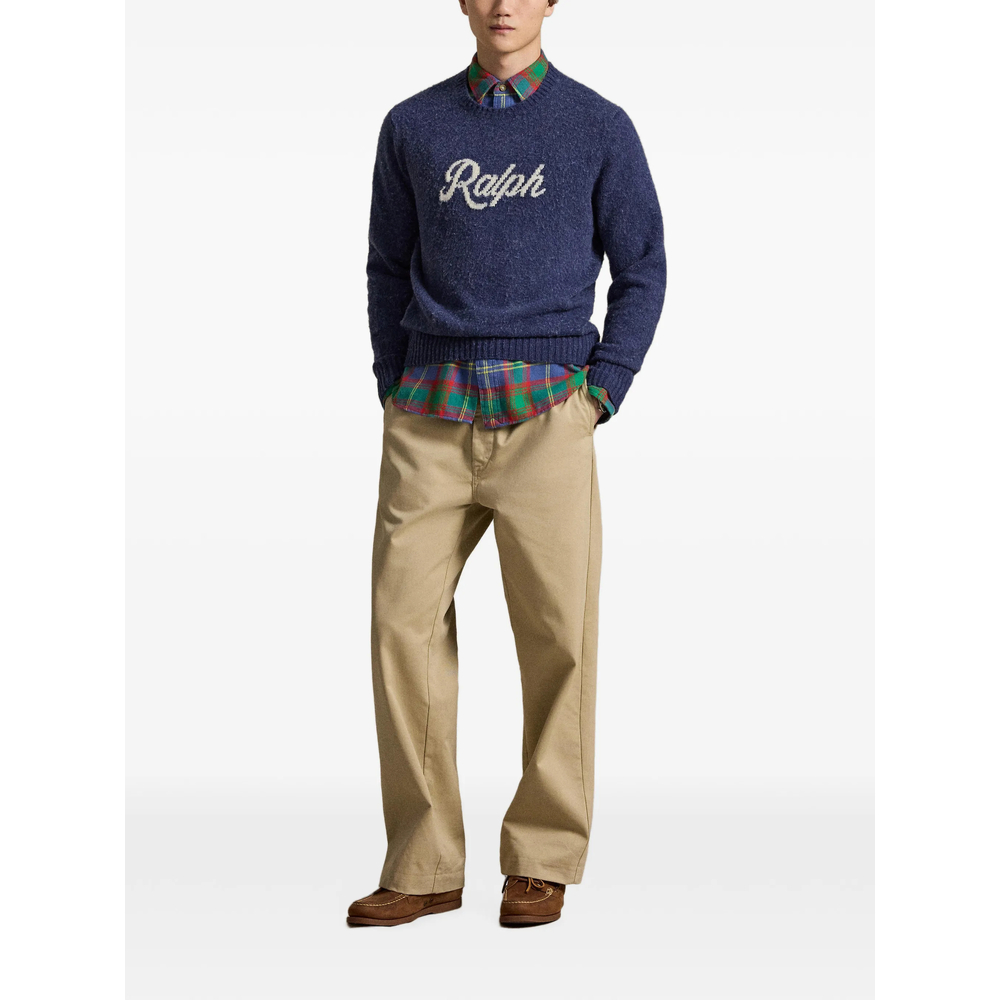 Logo-Intarsia Crew-Neck Sweater
