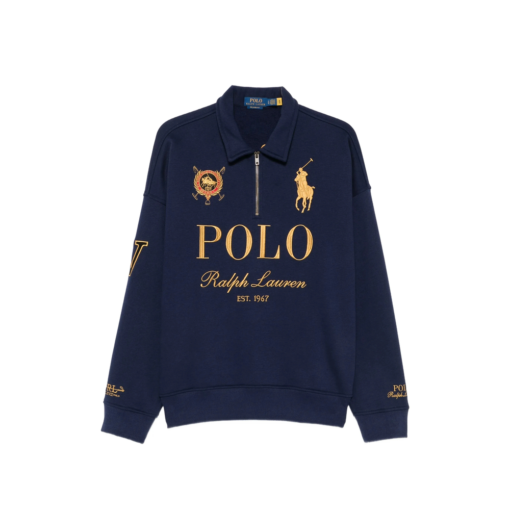 Logo-Embroidered Quarter-Zip Sweater