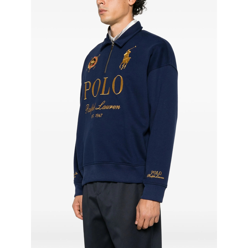 Logo-Embroidered Quarter-Zip Sweater