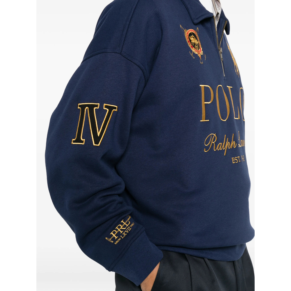 Logo-Embroidered Quarter-Zip Sweater