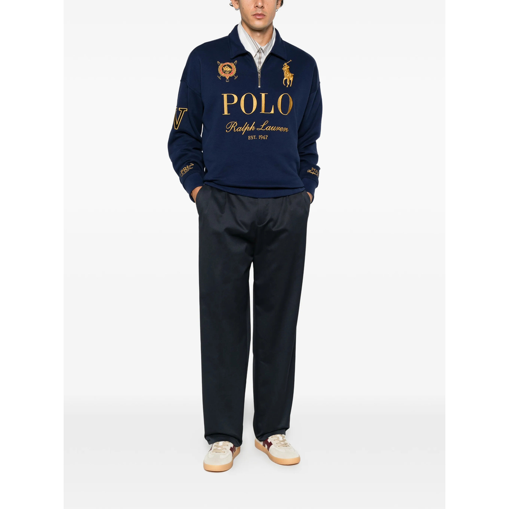 Logo-Embroidered Quarter-Zip Sweater