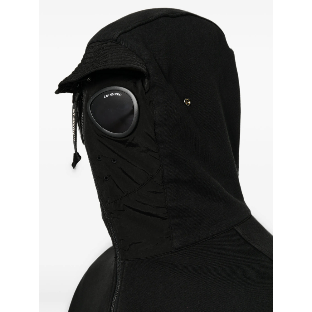 C. P. Company Diagonal Raised Fleece Mixed Boxy Hoodie