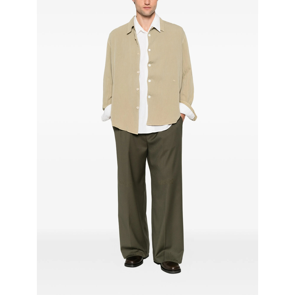 Pleated Distressed Trousers