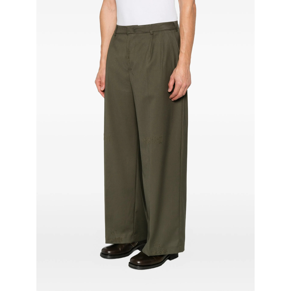 Pleated Distressed Trousers