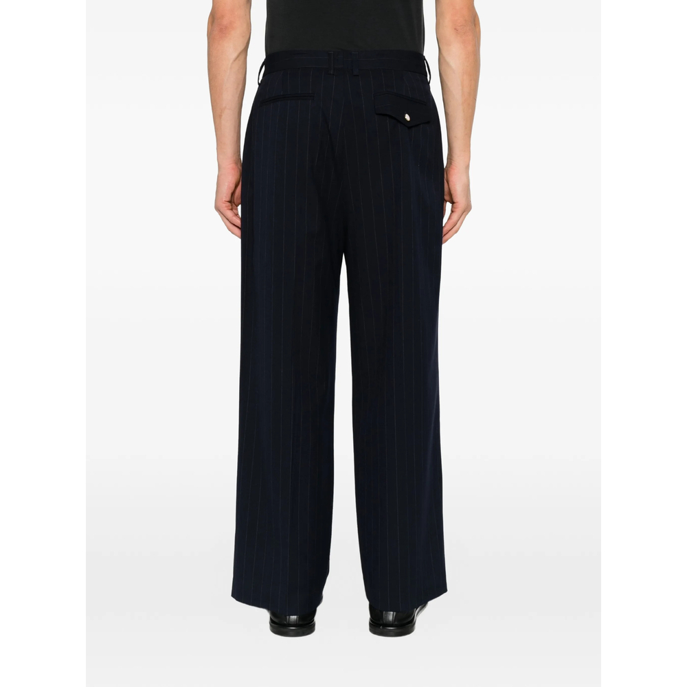 Pinstripe Wide-Leg Trousers