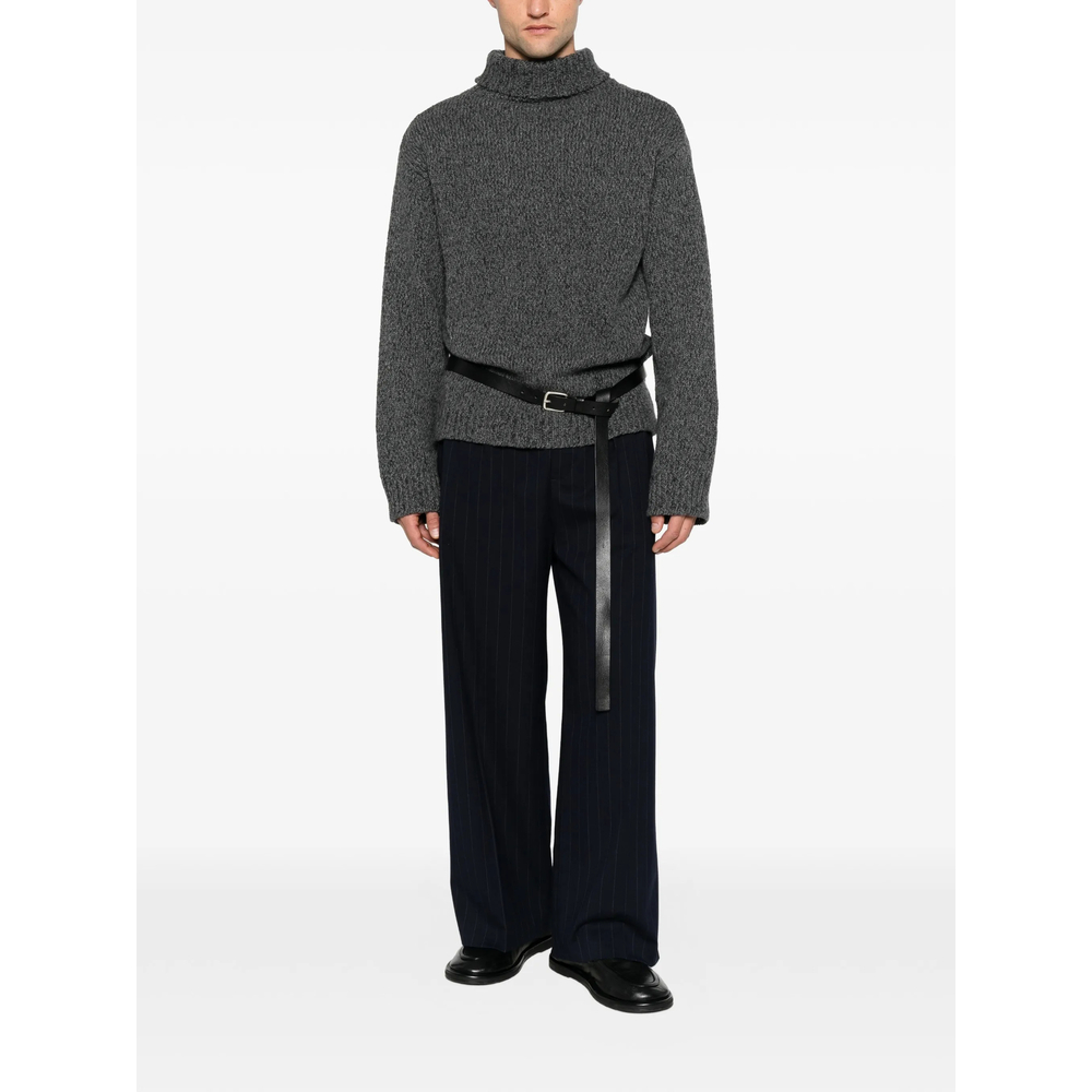 Pinstripe Wide-Leg Trousers