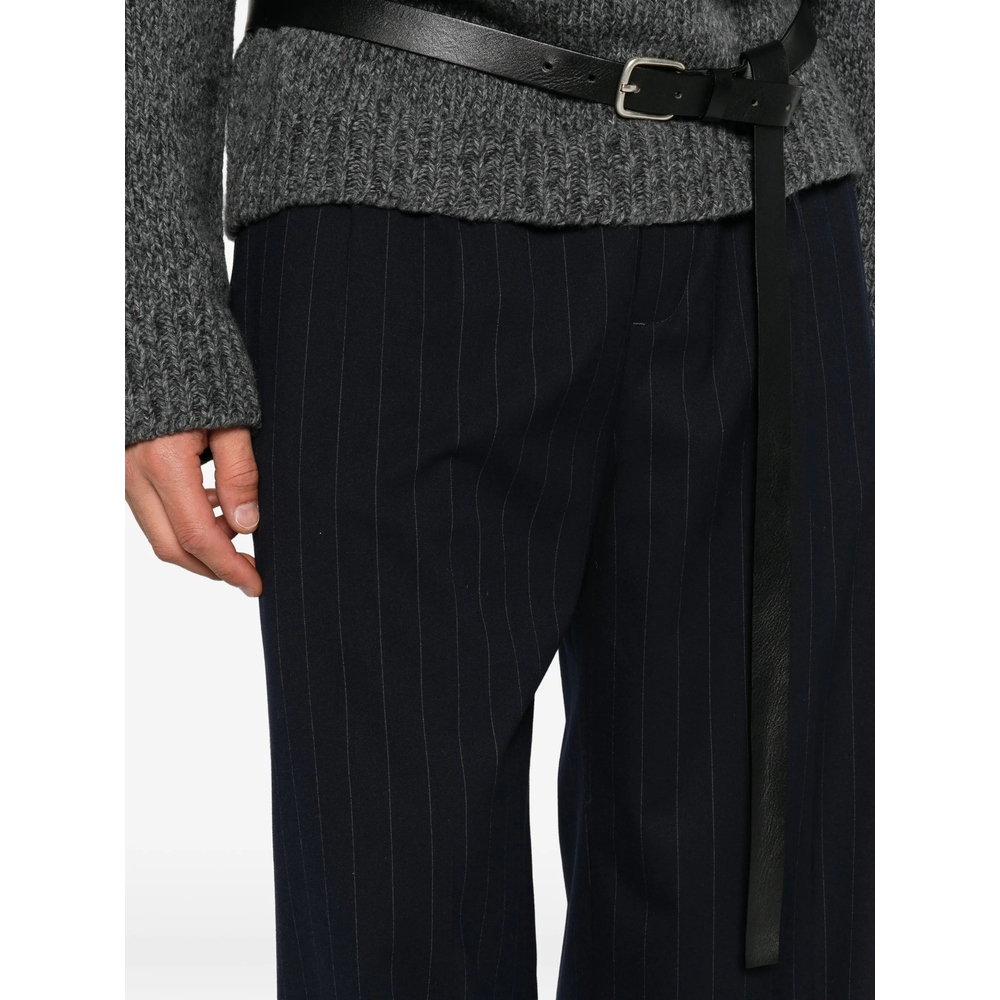 Pinstripe Wide-Leg Trousers