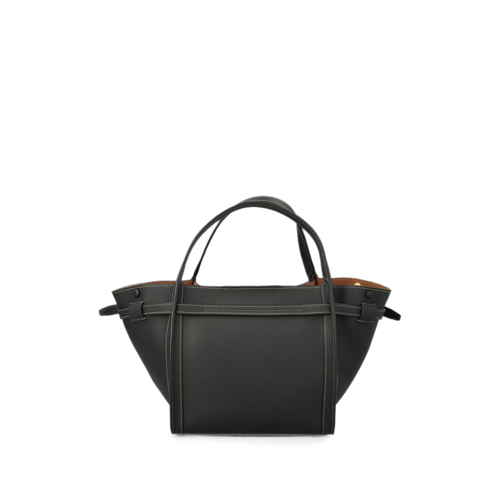 T Signature Shopping Bag In Leather Mini