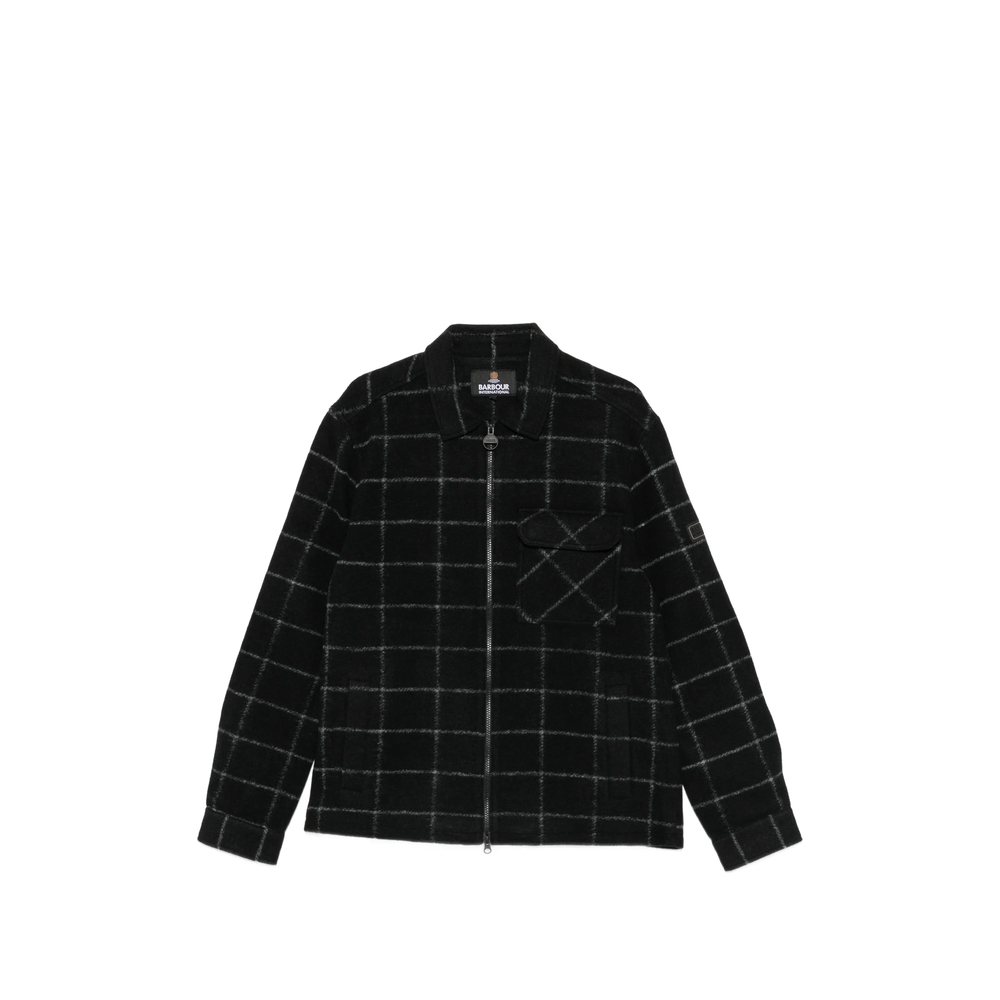 Check-Pattern Zip-Up Jacket