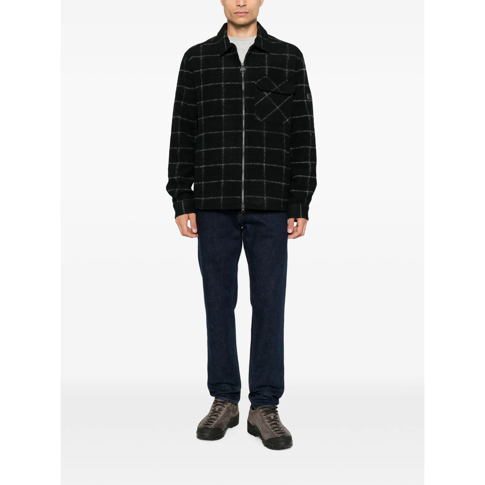 Check-Pattern Zip-Up Jacket