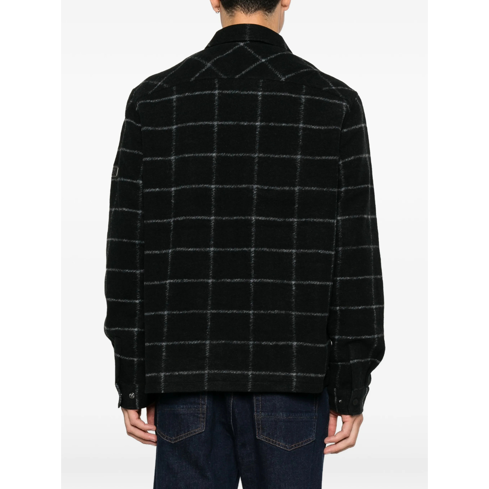 Check-Pattern Zip-Up Jacket
