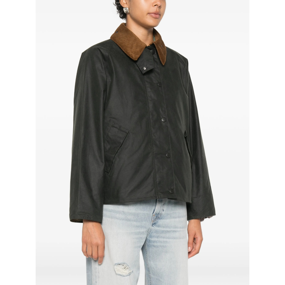 Corduroy-Collar Waxed Jacket
