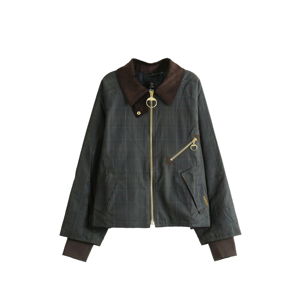 Arlene Check-Pattern Waxed Jacket