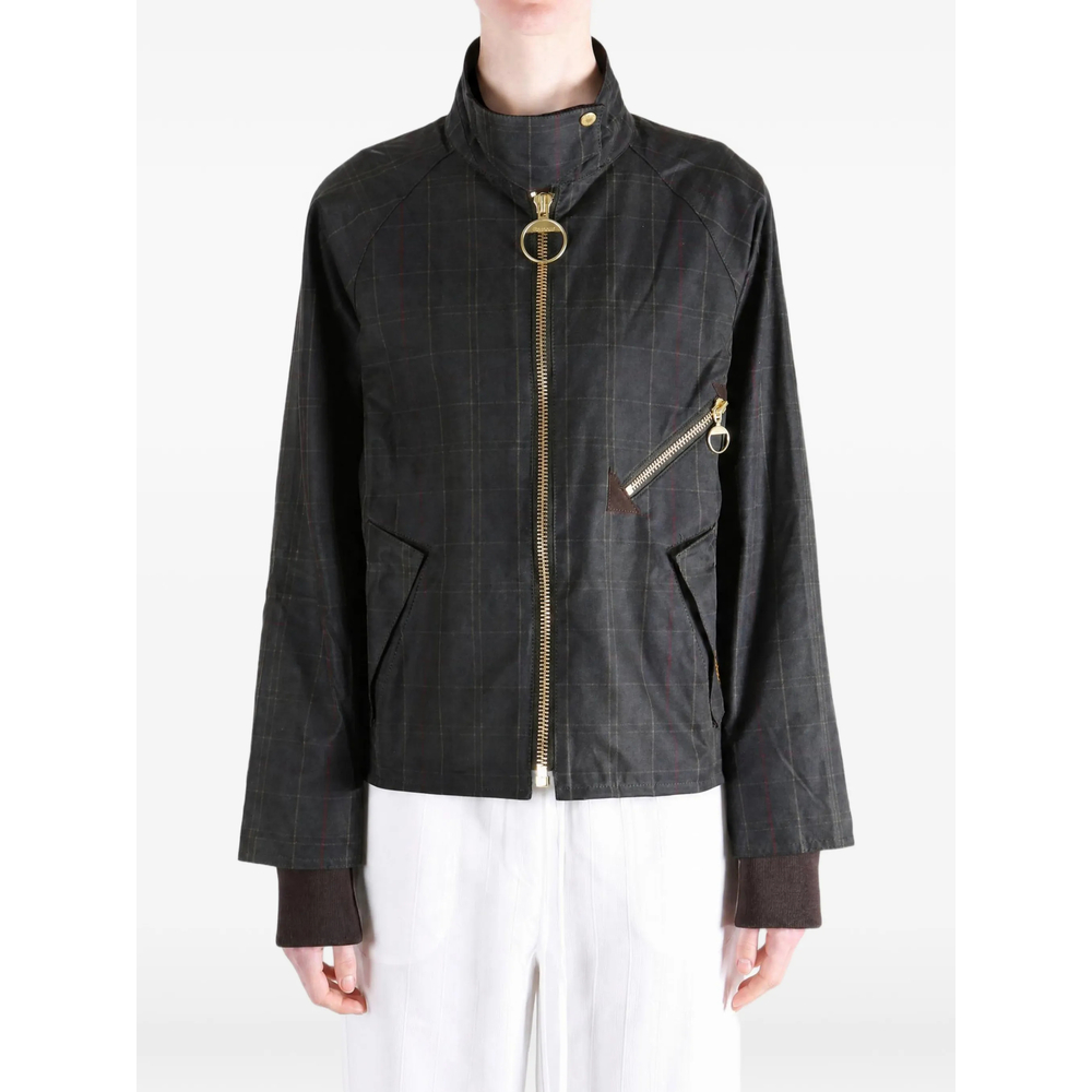 Arlene Check-Pattern Waxed Jacket