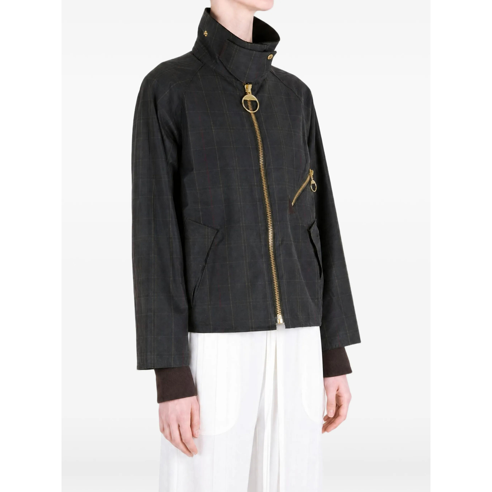 Arlene Check-Pattern Waxed Jacket