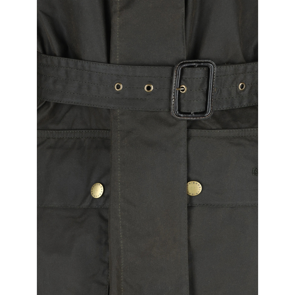 X Wp Waxed-Cotton Belted Coat