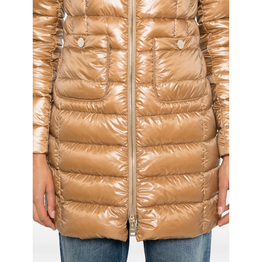 Quilted High-Neck Zip-Up Coat
