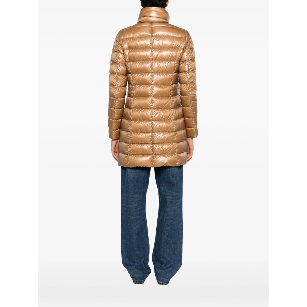 Quilted High-Neck Zip-Up Coat