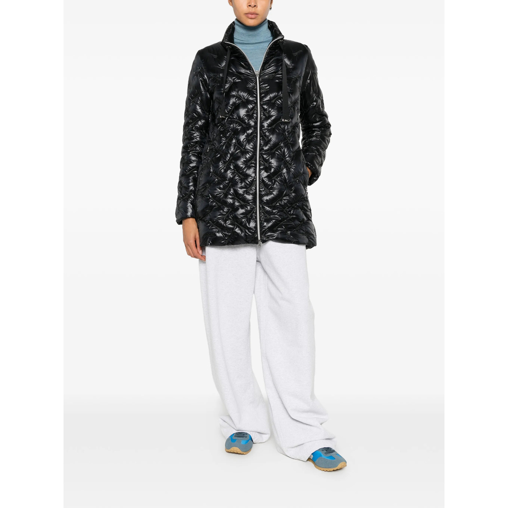 Quilted High-Neck Coat