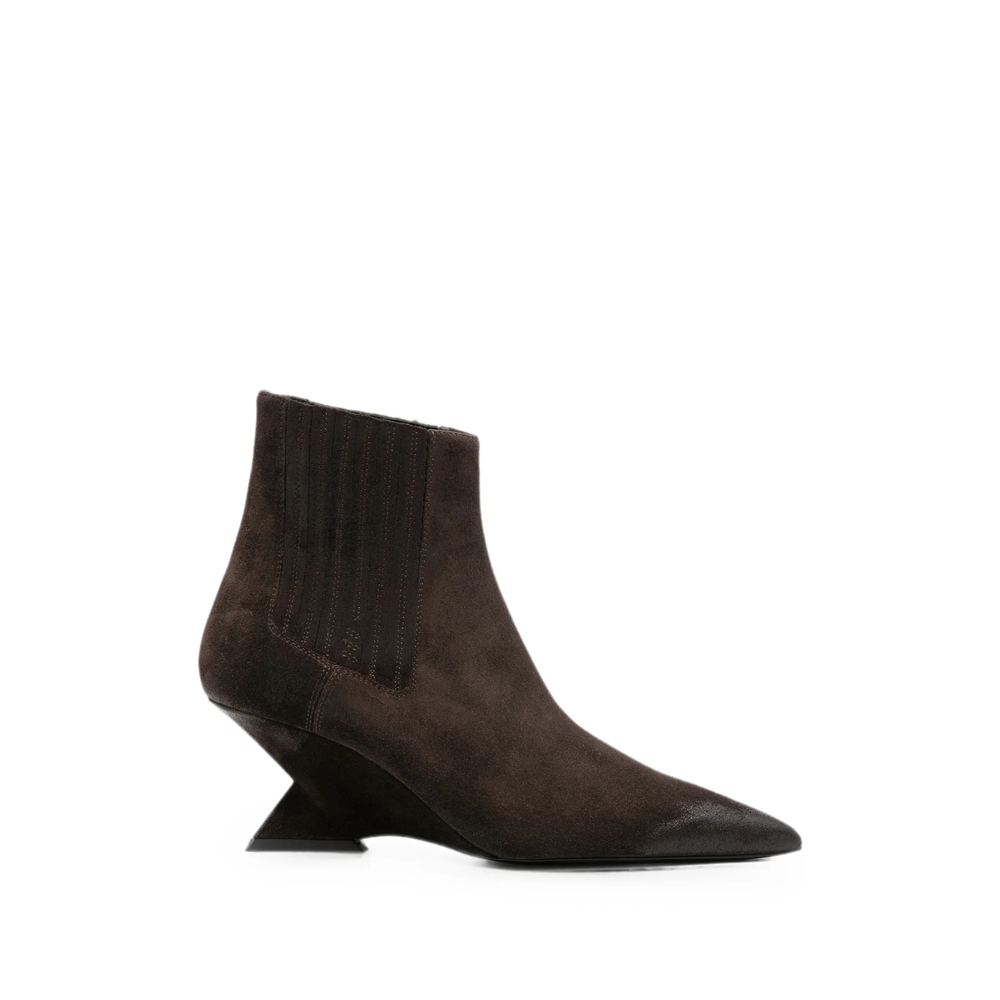 The Attico "Cheope" Dark Brown Ankle Boots
