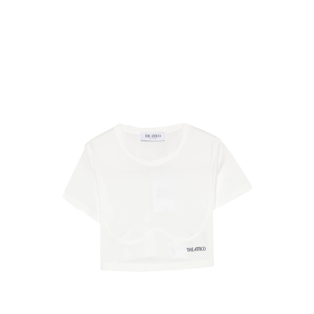 The Attico Logo-print Cropped T-shirt