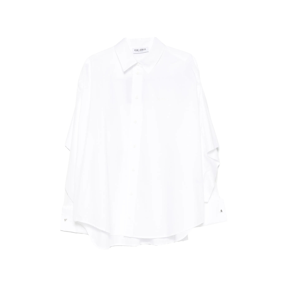 The Attico Cape-effect Embroidered-logo Shirt