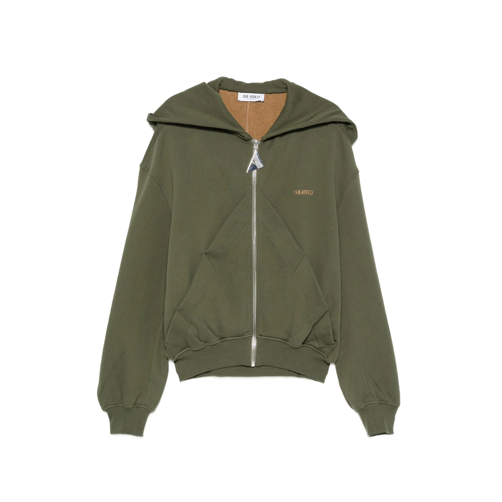 The Attico Logo-embroidered Zip-up Hoodie