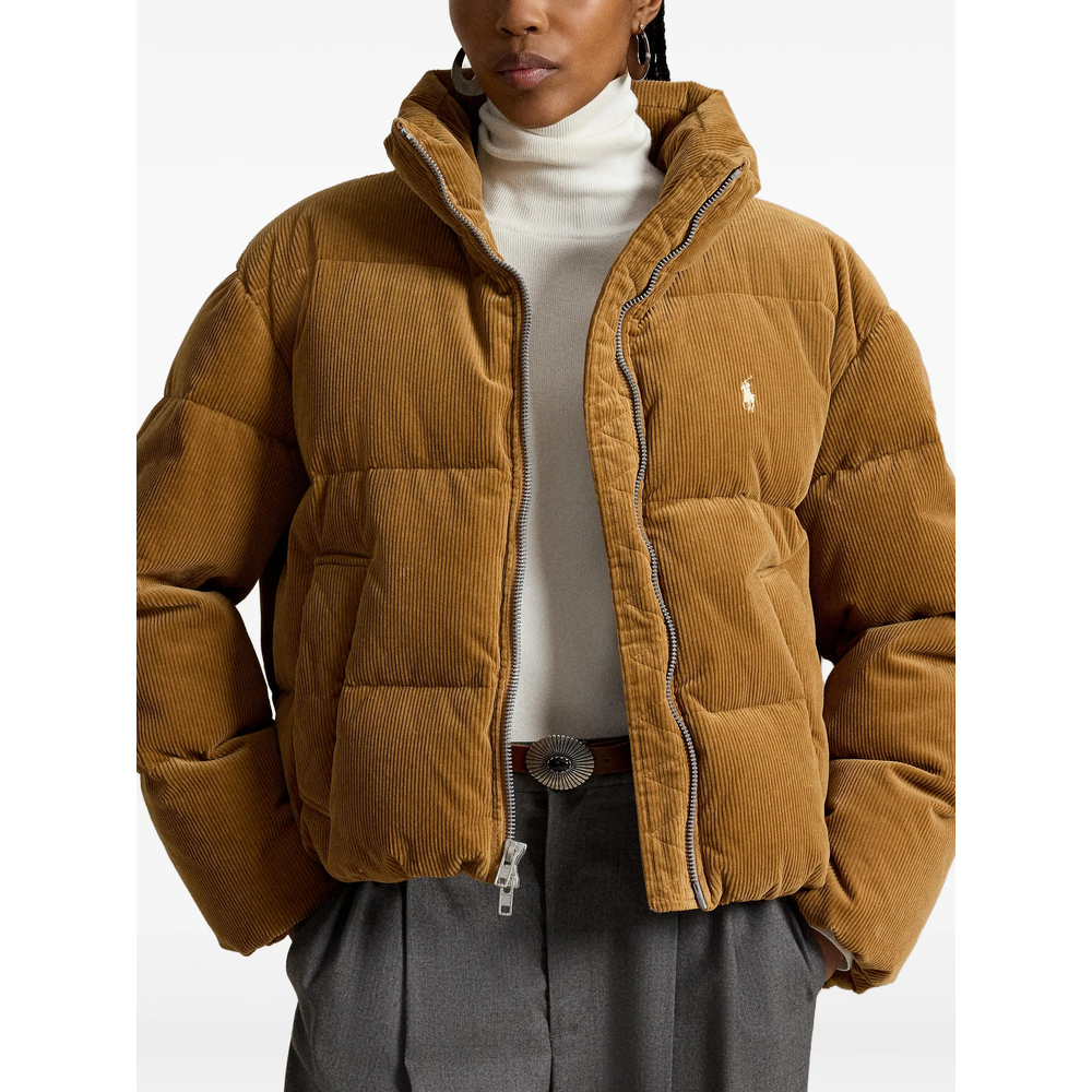 Corduroy-Effect Quilted Jacket