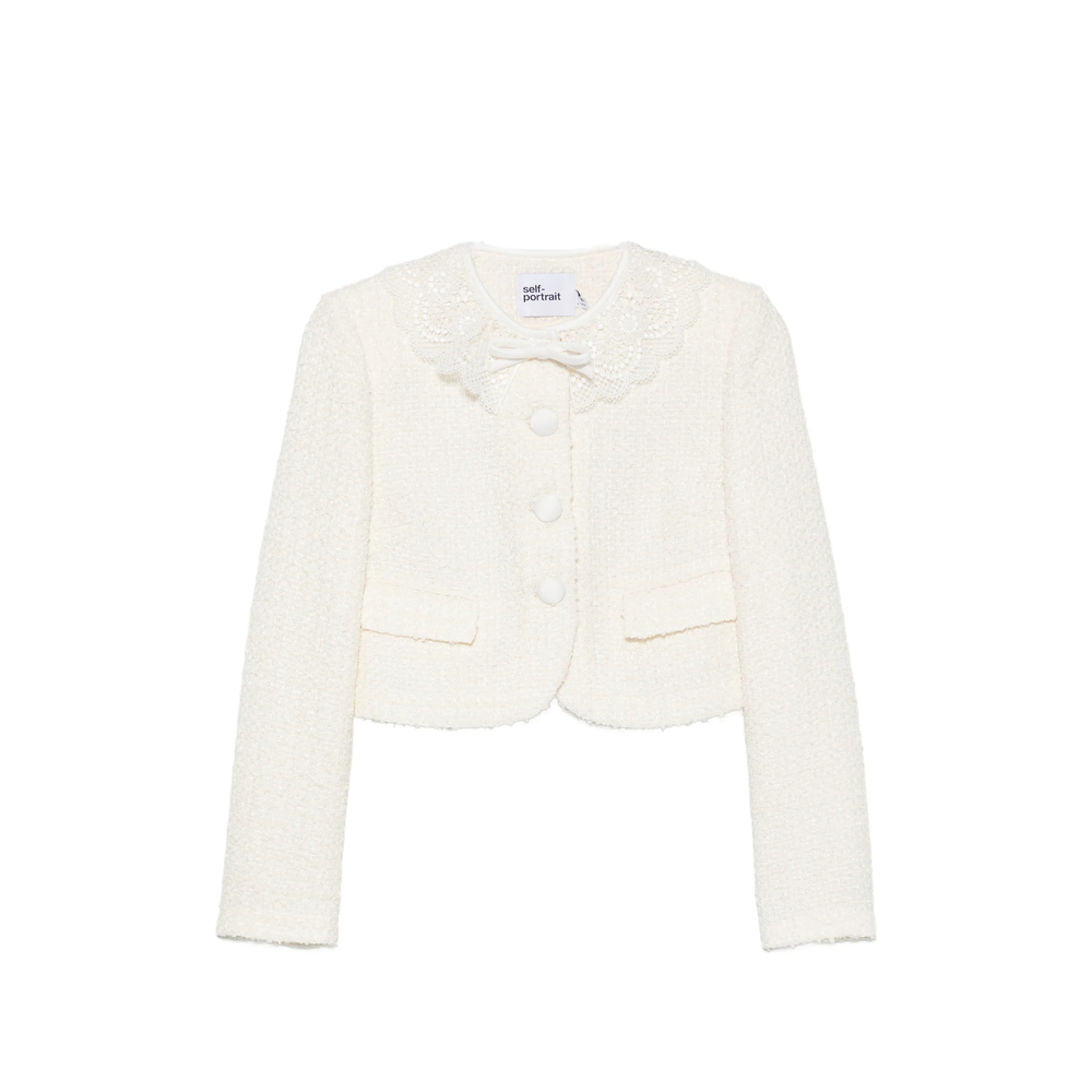 Lace-Collar Bouclé Jacket