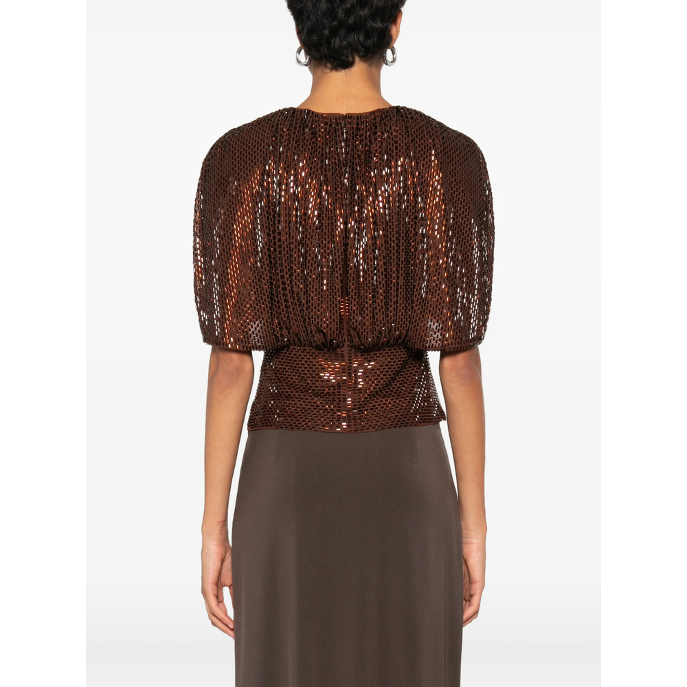 Rhinestone Cape Sleeve Top