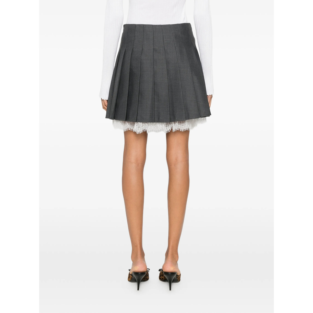 Lace-Trim Pleated Mini