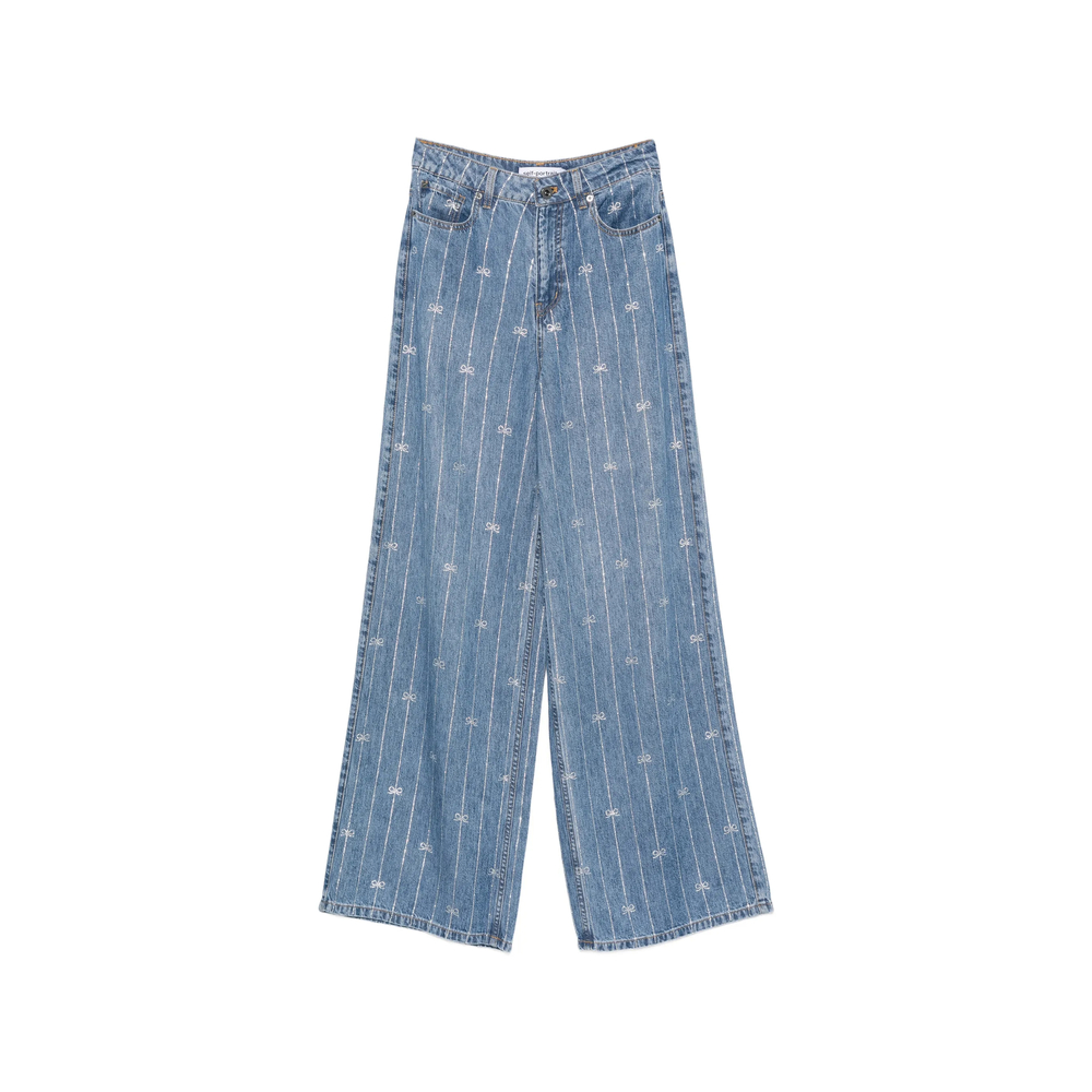 Rhinestone Stripe Denim Jeans