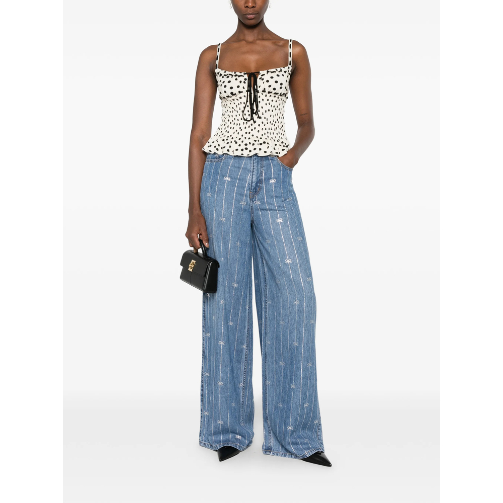 Rhinestone Stripe Denim Jeans