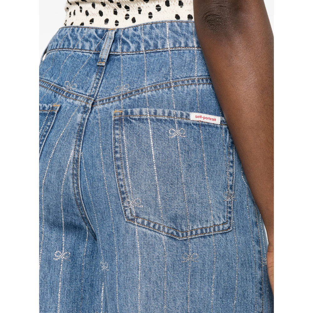Rhinestone Stripe Denim Jeans