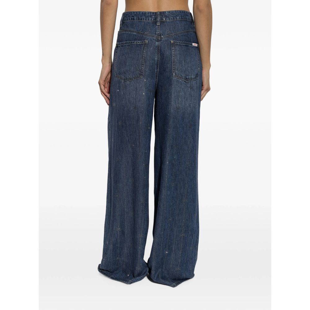 Rhinestone-Embellished Bow-Print Jeans