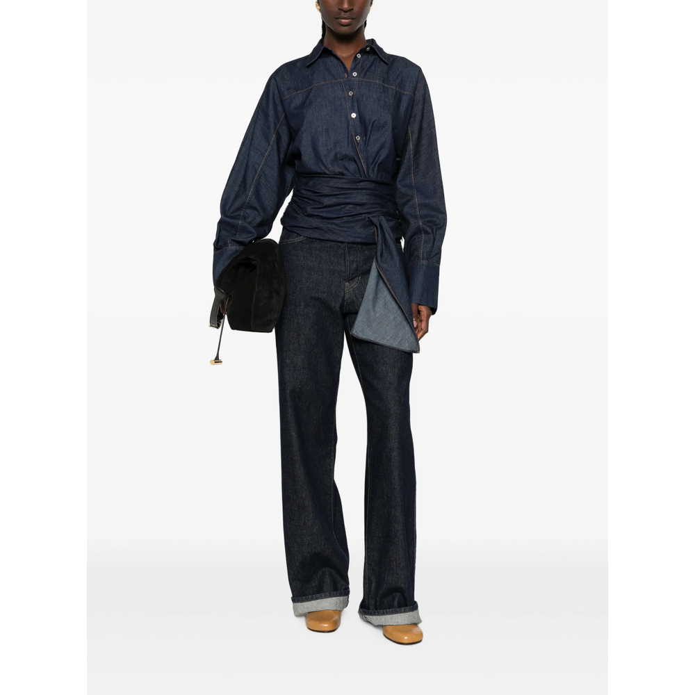 Tie-Waist Long-Sleeve Shirt