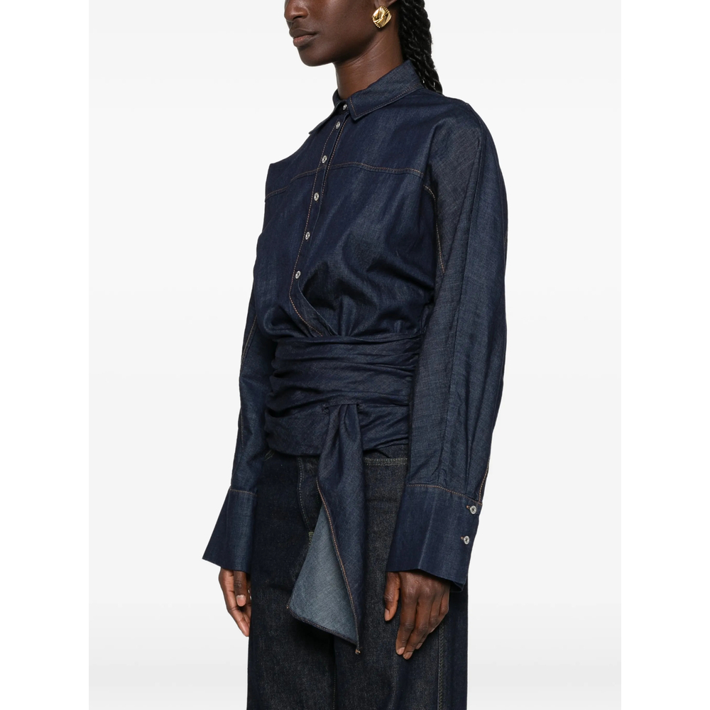 Tie-Waist Long-Sleeve Shirt