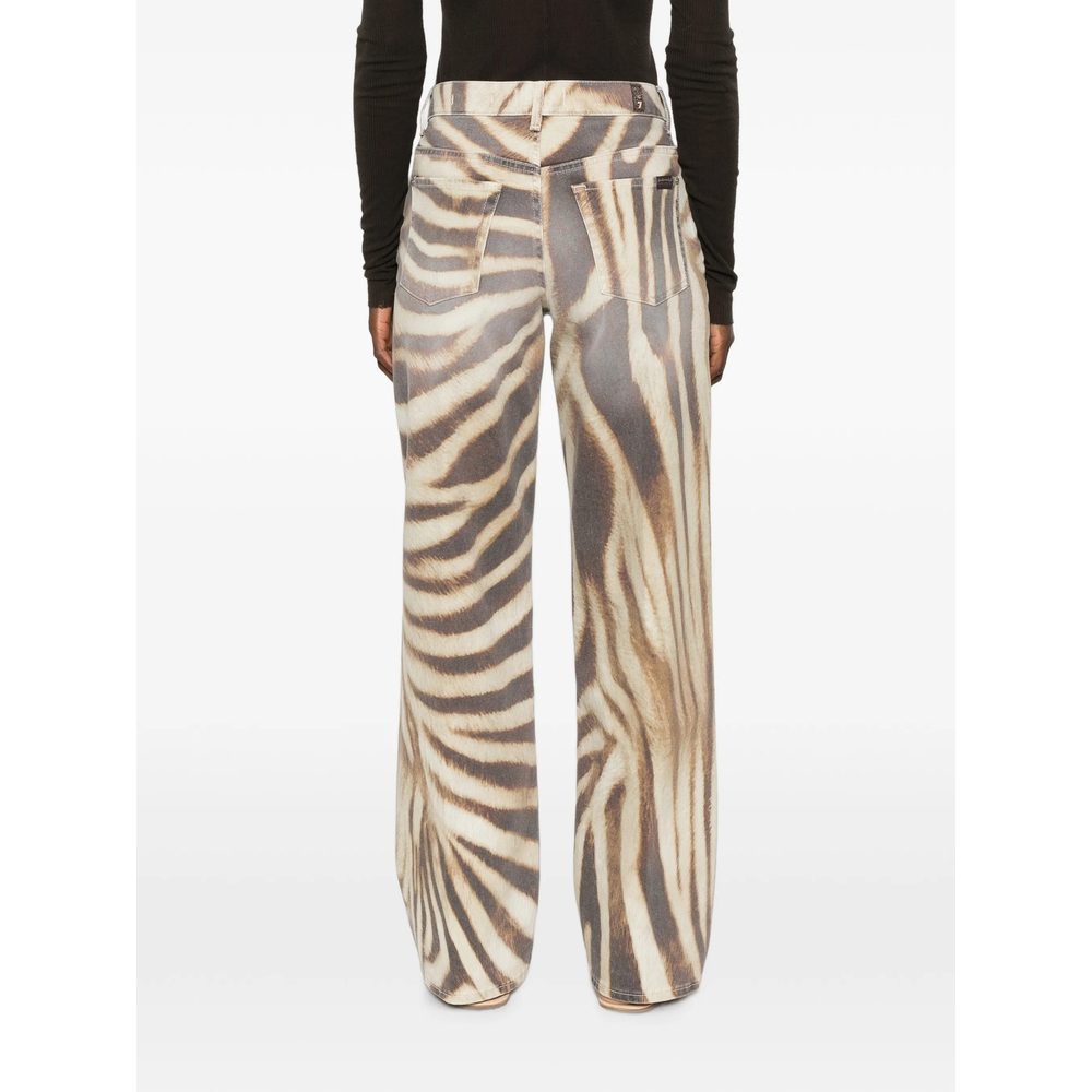 Stovepipe Zebra-Print Straight-Leg Jeans