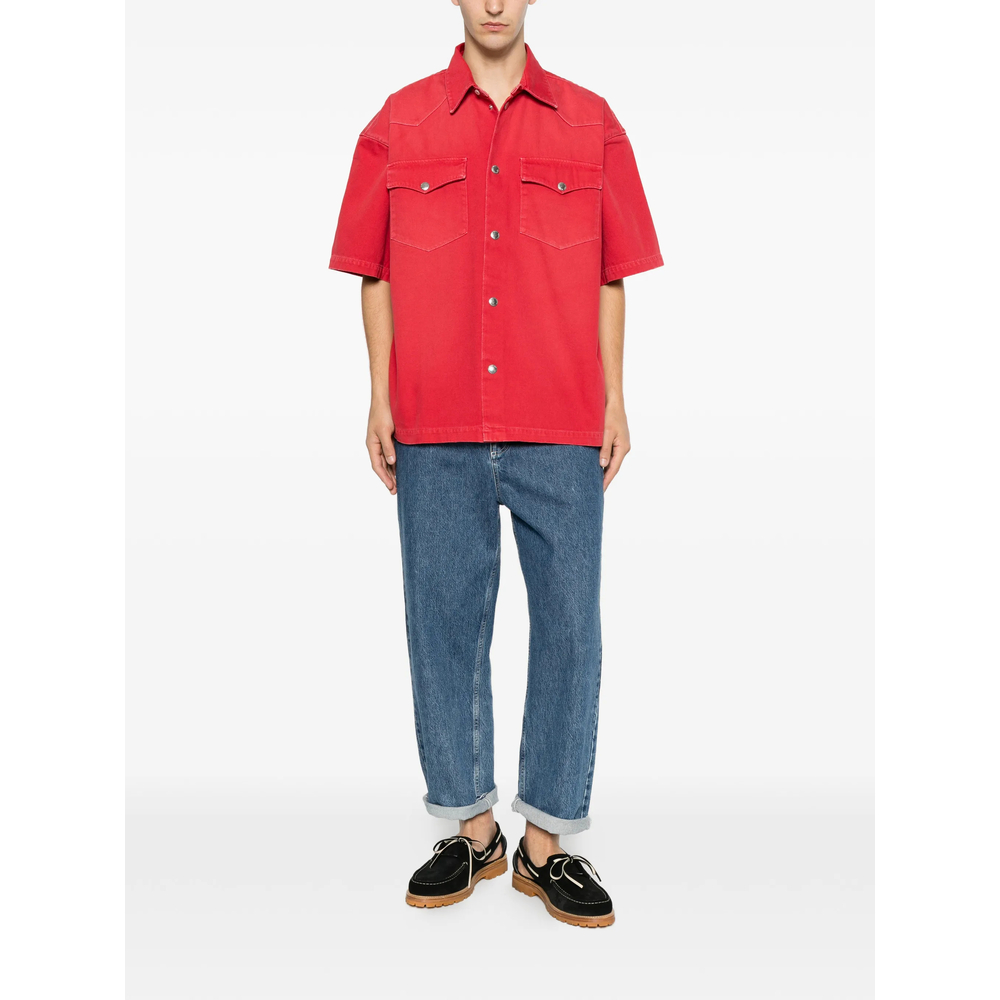 Logo-Patch Short-Sleeve Overshirt