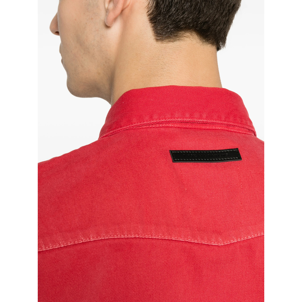 Logo-Patch Short-Sleeve Overshirt