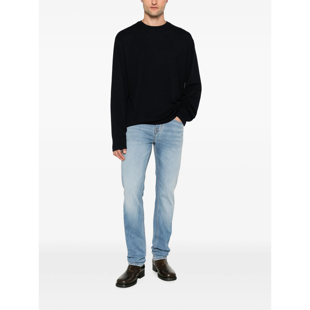 Belt-Loop Faded Jeans