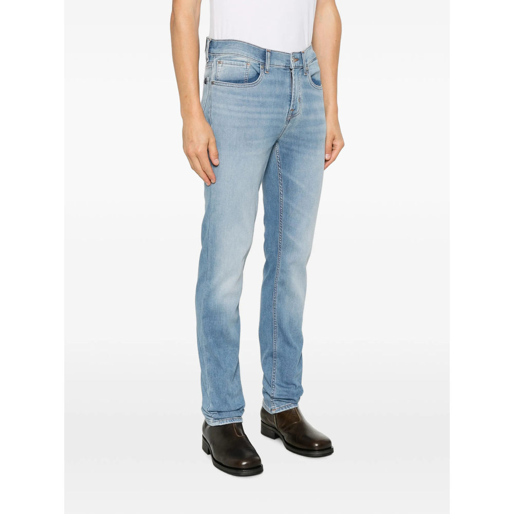 Belt-Loop Faded Jeans