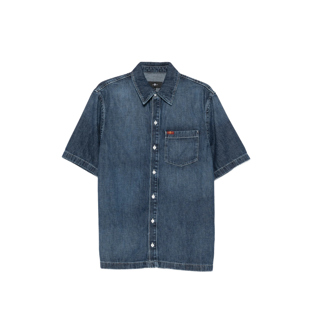 7 For All Mankind Short-sleeve Chest-pocket Shirt