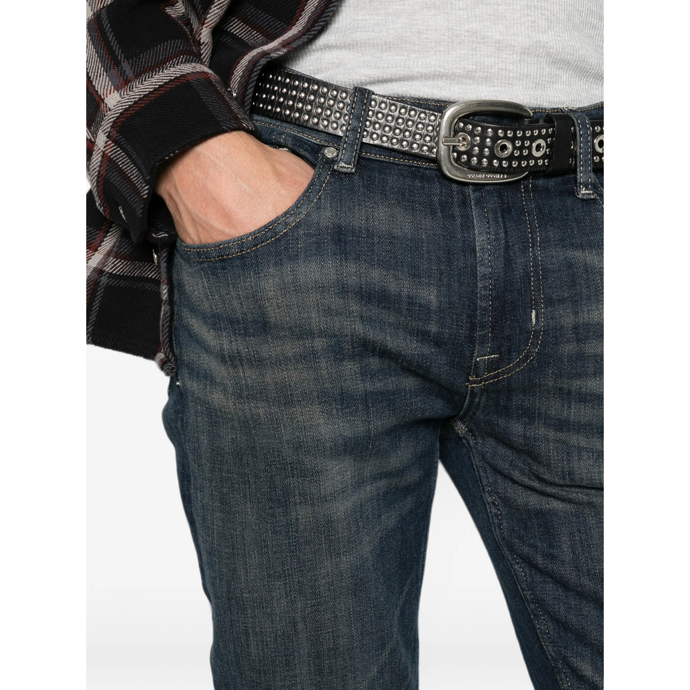 Whiskered Faded-Effect Jeans