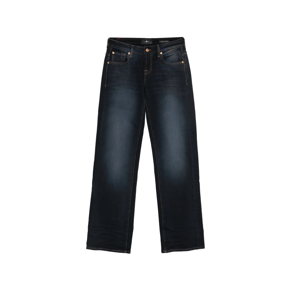 7 For All Mankind Faded Straight-leg Jeans
