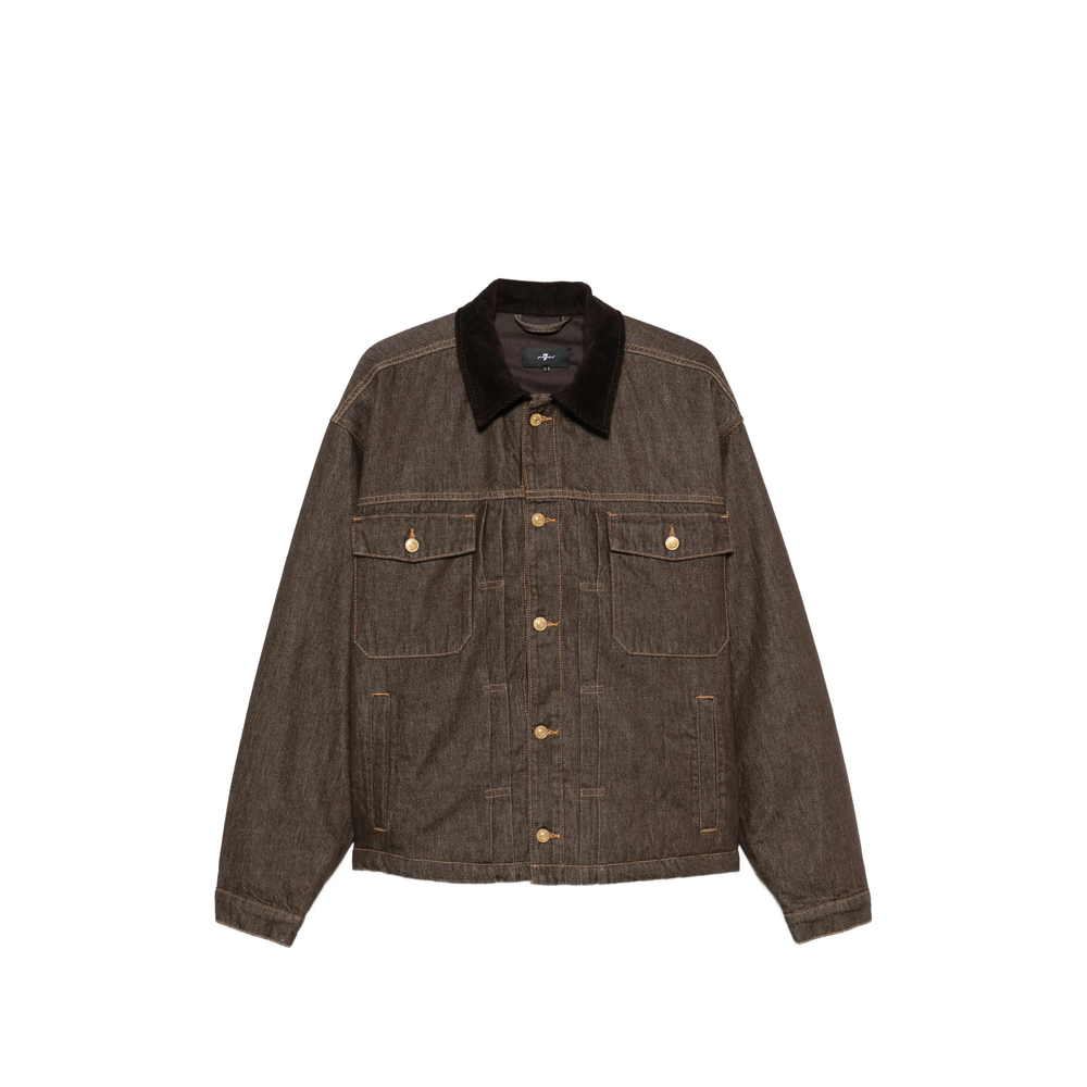 7 For All Mankind Corduroy-collar Denim Jacket