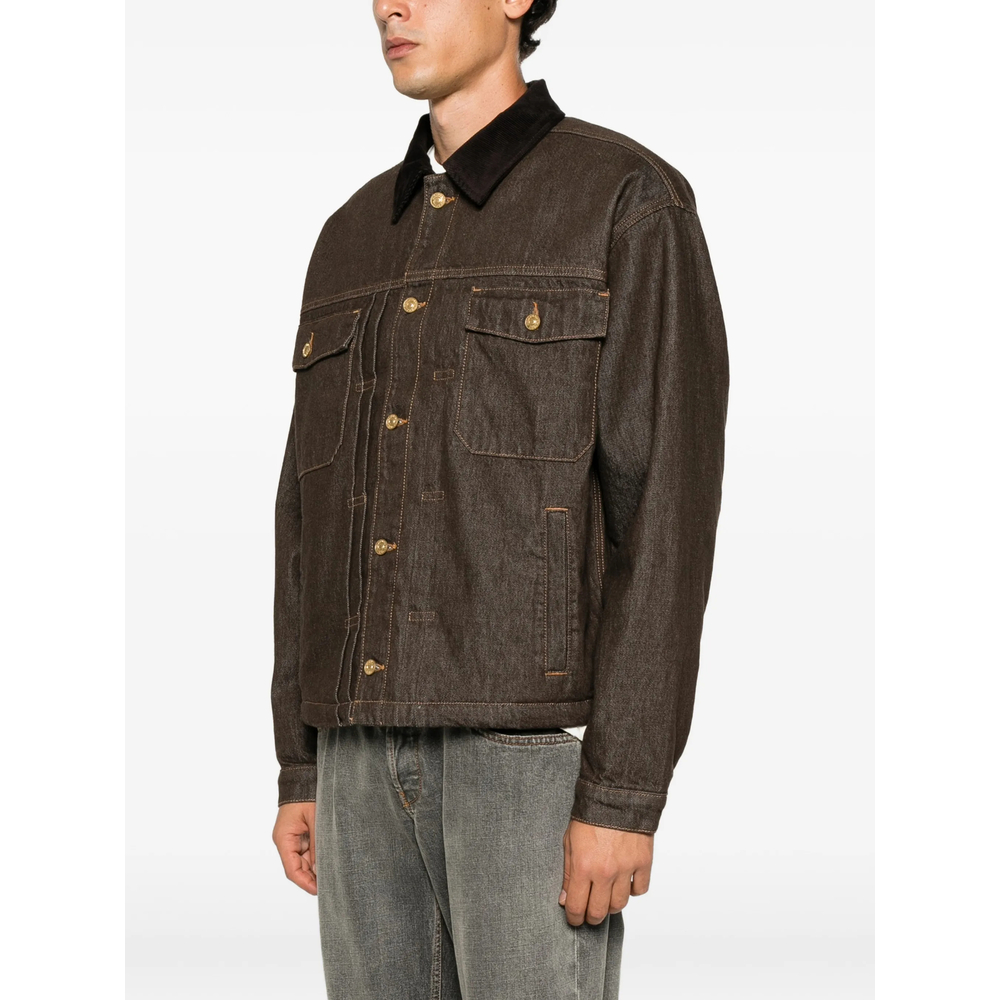 Corduroy-Collar Denim Jacket