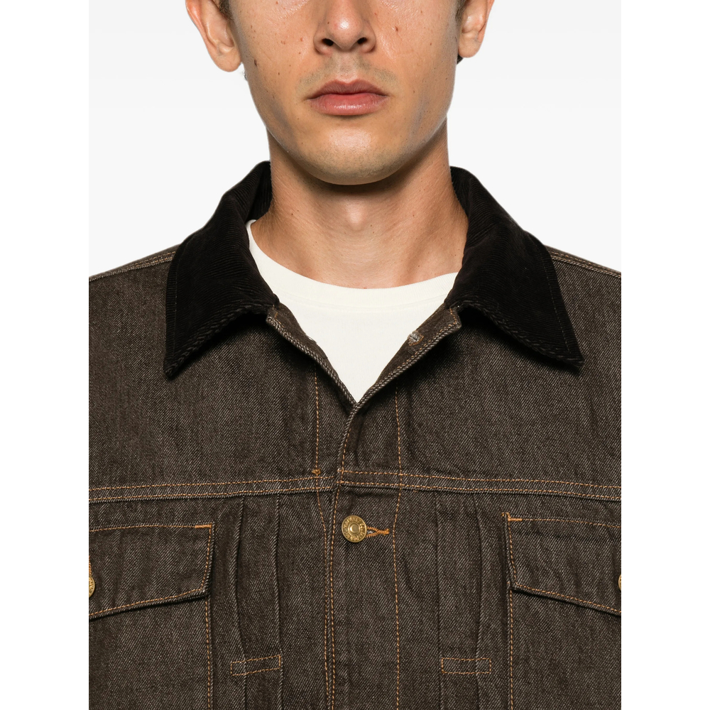 Corduroy-Collar Denim Jacket
